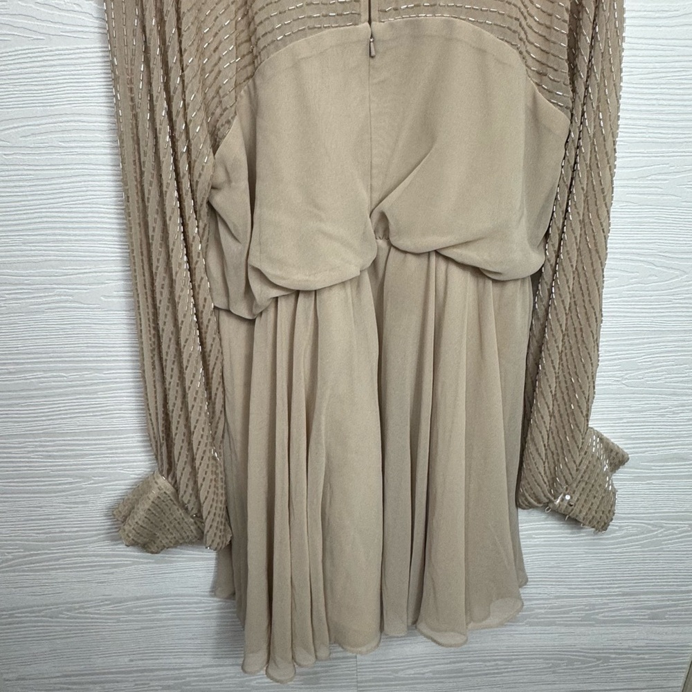 ASOS DESIGN linear yolk embellished mini dress - Picture 9 of 10